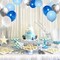 Blue Silver White Latex Balloons, 50pcs 12 inch Royal Blue and Silver Metallic Balloons for Birthday Wedding Party Decoration